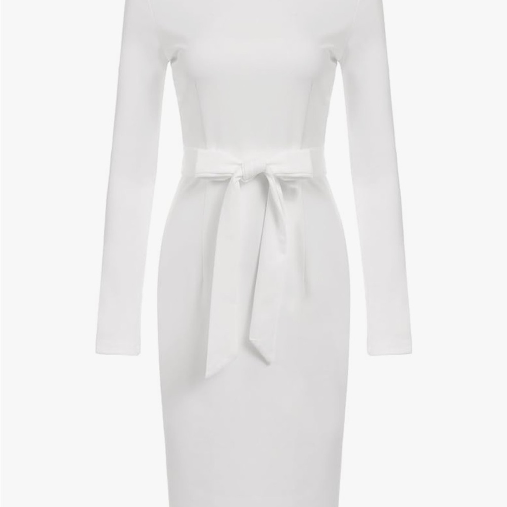 Elegant White Long Sleeve Dress